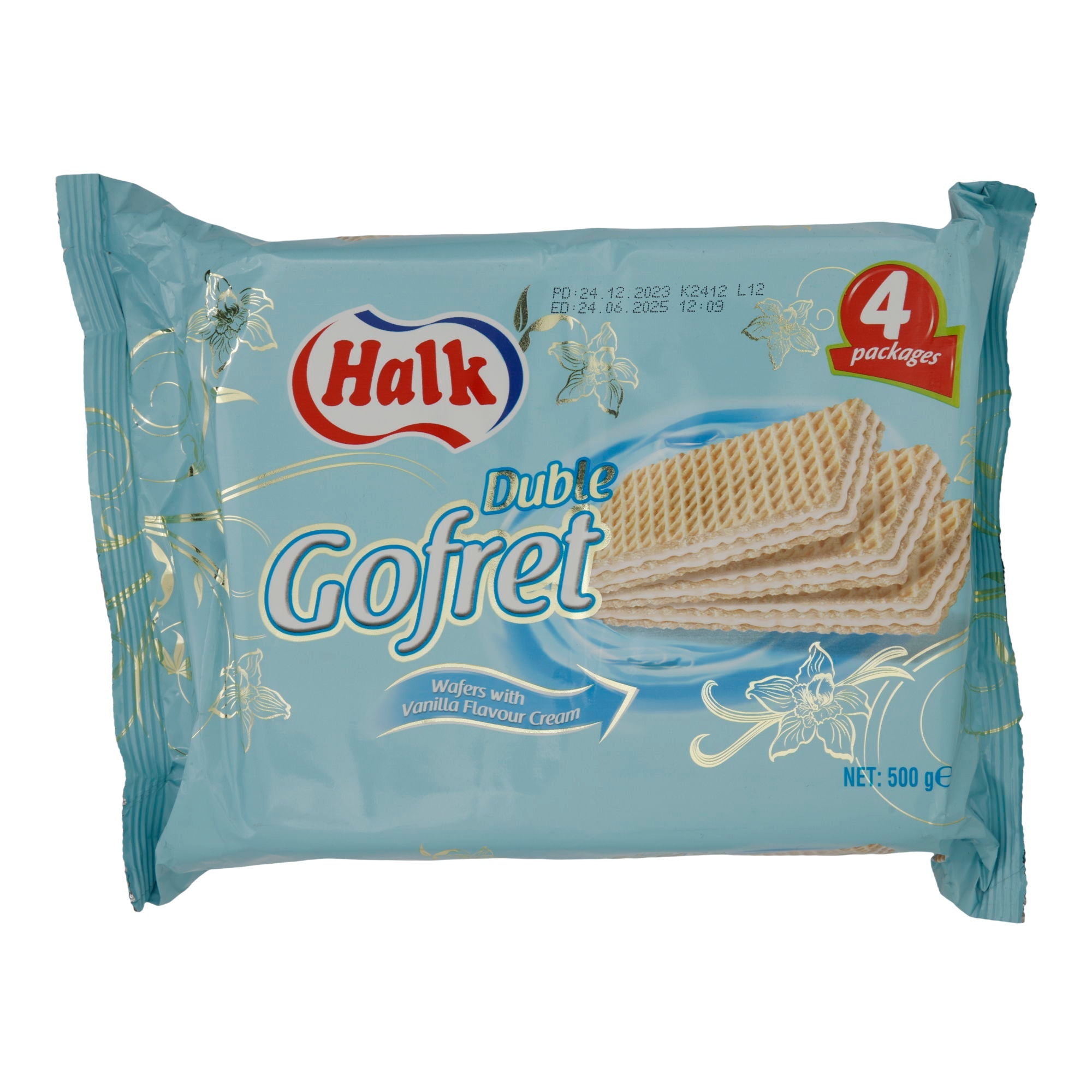 Waffeln Halk Duble Gofret | Gebäck | mit Vanillecreme-Füllung im 4er Pack | 500 g HALK